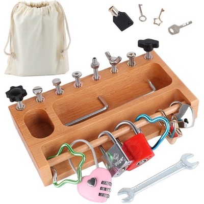 Sensory Bin Tools Montessori Screwdriver Board Set Lock and Key Toys Fine Mot...