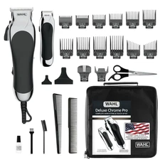 Clipper USA Deluxe Corded Chrome Pro, Complete Hair and Trimming Kit, Includes C