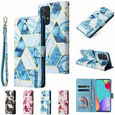 Marble Leather Wallet Phone Case For Samsung A30 A56 A17 A36 A37 A16 A57 A15 A34