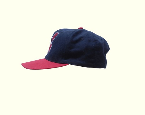 MLB NEW ERA CLEVELAND INDIANS BASEBALL VTG 80s WAHOO KOREA WOOL HAT CAP ONESIZE - Picture 4 of 7