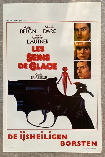 Ancienne Affiche de Cinéma Les Seins de Glace avec Alain DELON et Mireille DARC