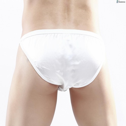 Nuevo con etiquetas Un par de bikinis sexy de seda natural para hombre calzoncillos de cuerda baja - Imagen 11 de 14
