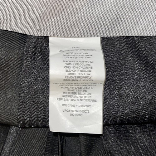 NWT Axist Ultra Series Mens 34 X 29 Gray Charcoal Straight Fit Dress Pants Flat - Picture 3 of 5
