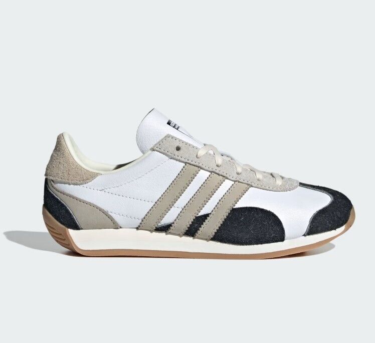 ★adidas★ Country OG White Putty Gray Black JI2870 Adidas Women's Country OG Cloud White / Putty Grey / Core