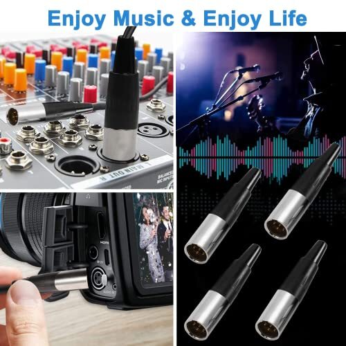 4Pin Mini XLR Connector TA4F Adapter Male Plug Mic 4Pin Mini XLR Male - Picture 5 of 7
