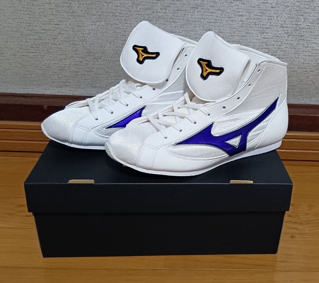 Mizuno Short Boxing Shoes BM533 Easy Spectra White×Purple×Silver