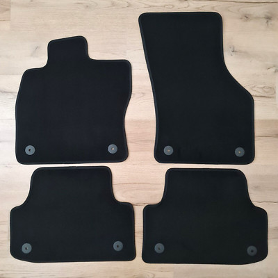 Car Floor Mats Velour For Audi A3 S3 RS3 Black Carpet Auto Liners Waterproof New
