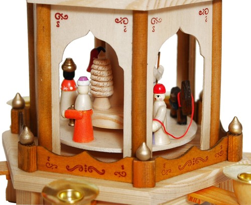 BRUBAKER Christmas Pyramid 24" Wood Nativity Play, 4 Tier Carousel - Picture 4 of 8