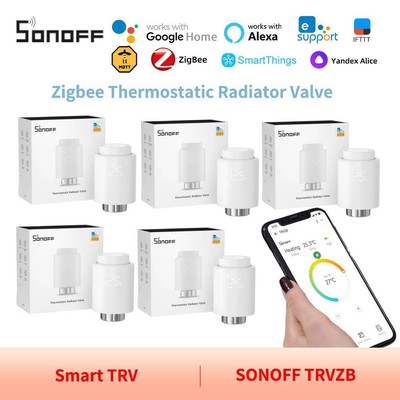 SONOFF Smart TRV Zigbee Thermostatic Radiator Valve TRVZB home heating temperatu