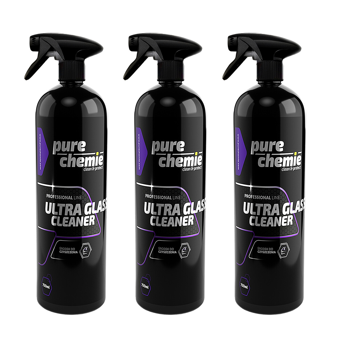 x3 Pure Chemie Ultra Glass Cleaner 750ml per la pulizia delle superfici in vetro