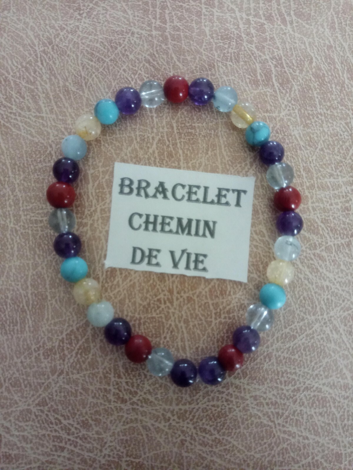 Bracelet chemin de vie perles gemmes 8 mm lithothérapie naturelle