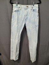 VTG USA made 70s 80s Wrangler Women's Acid Wash Jeans Sz 15 30X34 Blue White