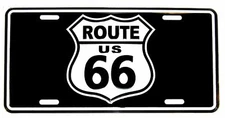 Route U.S. 66 Highway Get Your Kicks Black 6"x12" Aluminum License Plate Sign