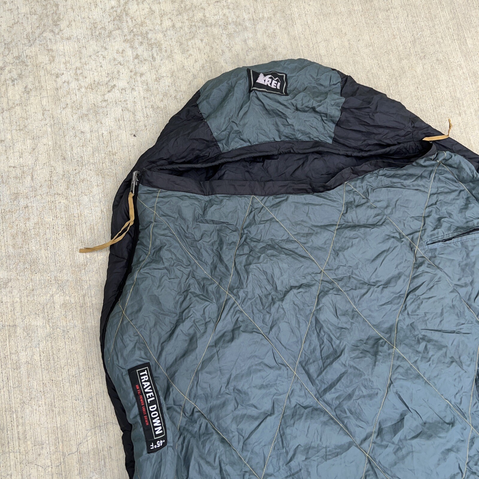 rei travel down Sleeping Bag 600 Goose Down 45f 60"x86" eBay