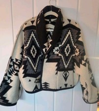 Julia Ross Native American Wool Aztec Southwestern Blanket Coat Reversible