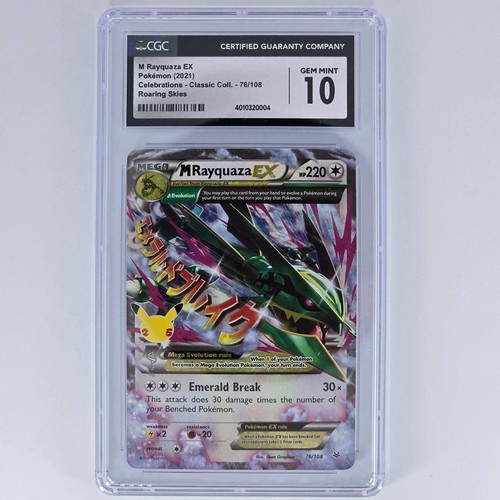 CGC 10 M Rayquaza EX 76/108 Roaring Skies Pokemon Celebrations - Classic Collect