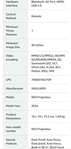 Visulapex Smart Projector 1080 FHD - Picture 3 of 9
