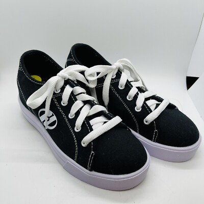 Heelys Boy s/Girl s (Size 5) Canvas Black and White Sneakers With Wheels