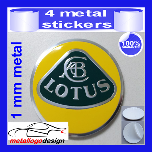METAL STICKERS WHEELS CENTER CAPS Centro LLantas 4pcs LOTUS 2 chrome