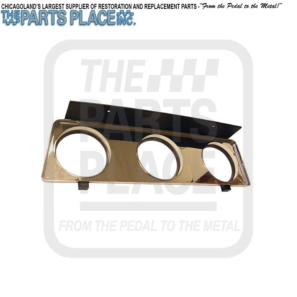 Oldsmobile Cutlass 1970-72/442 bisel de calibre de tablero cromado y negro Foto 2 de 2