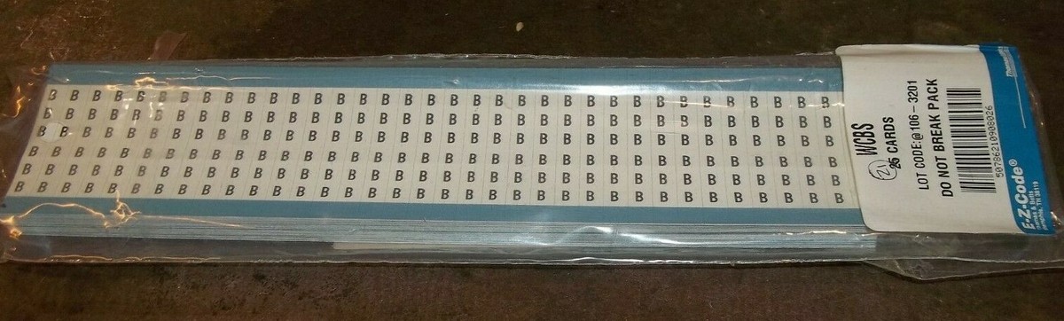 LOT OF 21 THOMAS & BETTS WCBS E-Z CODE B WIRE MARKER CARDS (185-2