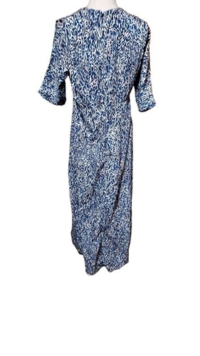 Amish Mennonite Cape Dress L 40" Bust Blue White Half Sleeve Maxi Modest Cottage - Picture 4 of 4