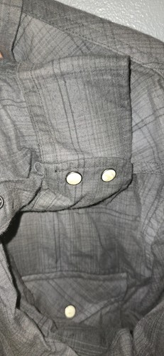 American Eagle Western Pearl Snaps Hemd Vintage Fit kariert Herren Gr. XL grau - Bild 8 von 10