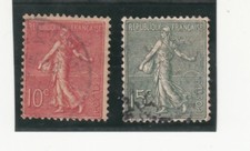 France 1903. Sower Semeuse. Lined Background. 10c and 15c lot. Sc 138 - 139 Used