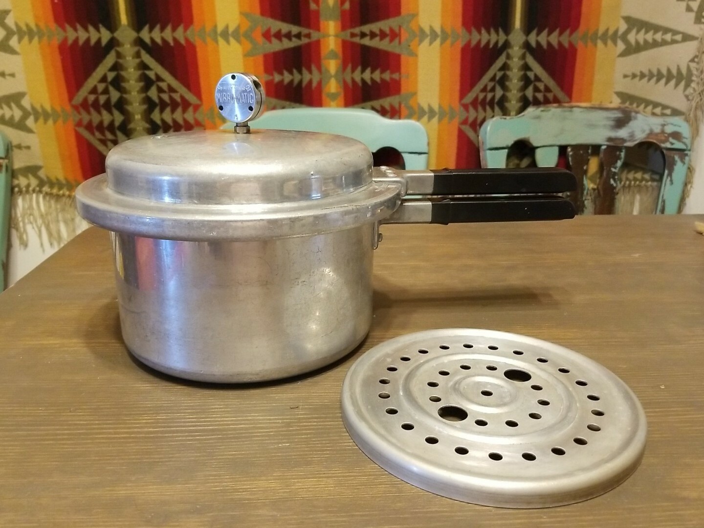 Vintage MIRROMATIC Aluminum 4 Qt Pressure Cooker 394M Made USA Mirro