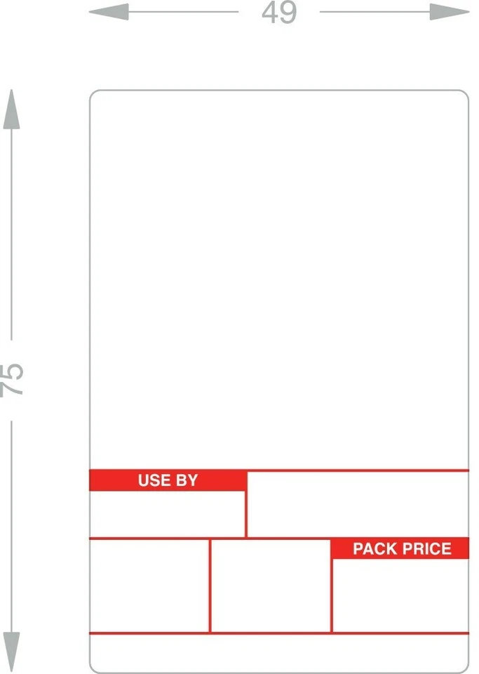 compatible Avery Berkel Thermal scale label 49mm x 75mm - 20 rolls per box
