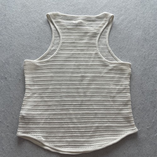 Camiseta sin mangas MADEWELL punto ganchillo corte XXS blanca espalda deportiva capas nueva con etiquetas - Imagen 2 de 6