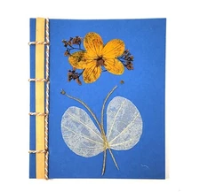 Handmade Notebook - Manfarita Notebook 4.3" x 5.5" 100 pages - Blue Butterfly