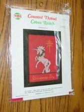 NMI Needlemagic Craft Kit : "CHRISTMAS JOY" UNICORN Cross Stitch SEALED - 523