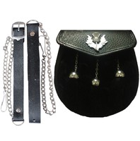 Black Rabbit Fur 3 Tassles Chrome Semi Dress Kilt Sporran Thistle Crest On Sale Black Rabbit Fur 3 Tassles Chrome Semi Dress Kilt Sporran Thistle Crest On Sale