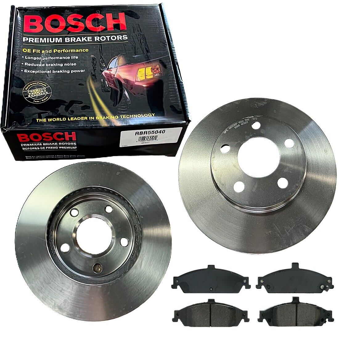 Front Bosch Disc Brake Rotors & Pads Fits Chevrolet Malibu, Oldsmobile Alero