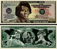 James Brown Million Dollar Bill Play Funny Money Novelty Note + FREE SLEEVE