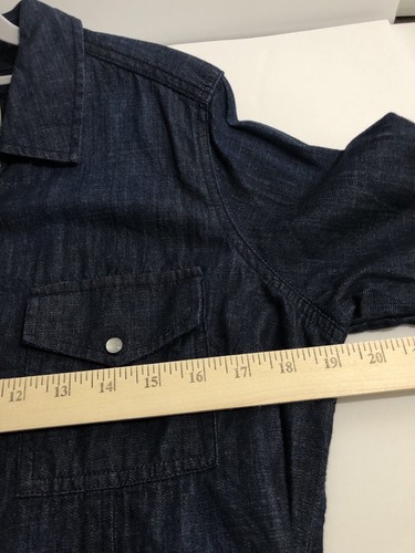 Pearl Snap Denim Jean G. H. Bass & Co Long Sleeved Button Up Shirt Women’s Sz L - Picture 13 of 20