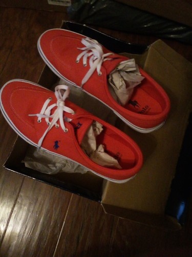 POLO RALPH LAUREN FAXON X LOW TOP MEN'S SHOES WaterMelon RED SIZE 11.5 NIB - 第 3/9 張圖片