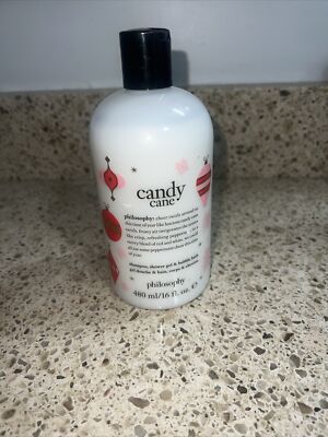 Philosophy Candy Cane Shampoo,Shower Gel & Bubble Bath 16 fl New Not Sealed 
