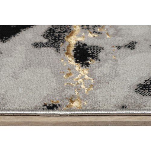 "Tali" Luxury Area Rug in Grey and Black Abstract Design - Picture 4 of 6