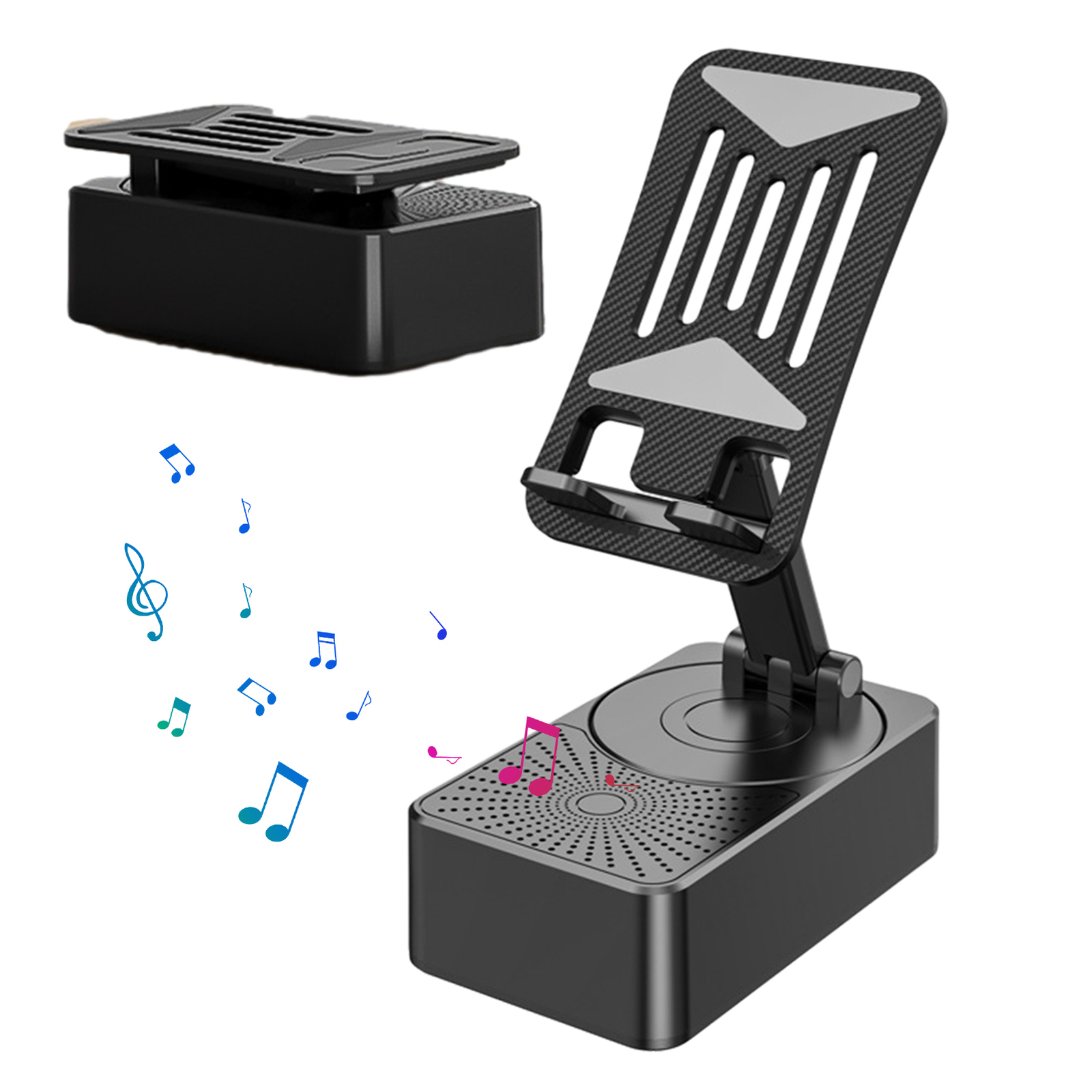 3-in-1 Phone Stand with Speaker, 360-Degree Rotating Mobile Holder for Enhanced Convenience and Functionality-image