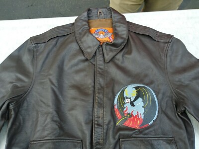 Reproduction USAAF Bomber Bat A-2 Leather Flight Jacket Size 44L