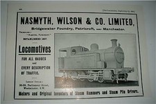 Old Railway Related Advertisement  Nasmyth Wilson and co Locomotive maker 1913.