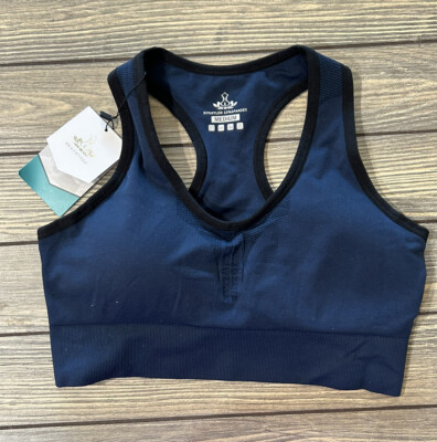 Healthyoga Womens Navy Blue Sports Bra Size Medium NWT