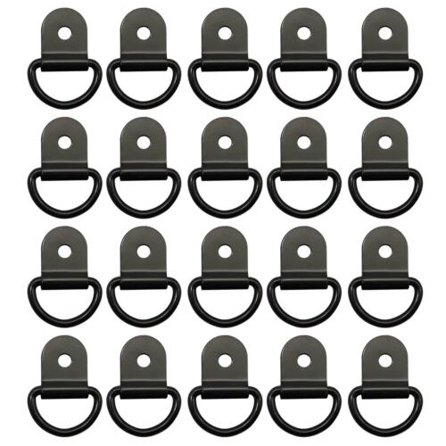 Anillo de anclajes en forma de D negro 20 un. para remolques de automóviles camiones RV barcos eléctricos - Imagen 5 de 6