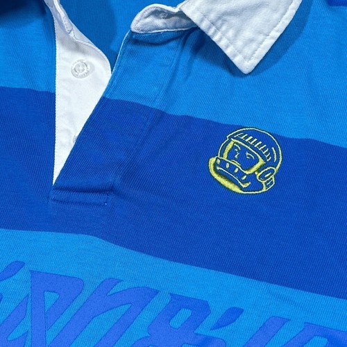 BBC Billionaire Boys Club Europe Blue Striped Rugby Polo Shirt Mens Medium - Picture 10 of 10