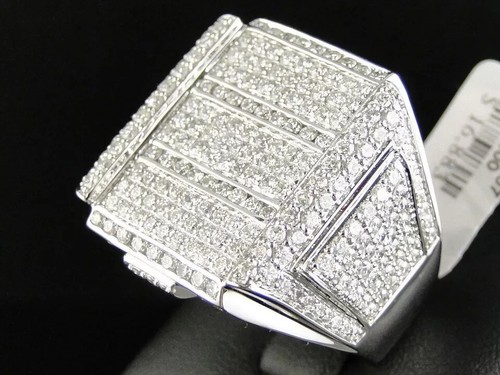 3Ct Round Cut Moissanite Men's Engagement Pinky Band Ring 14k White Gold Plated - Picture 5 of 10