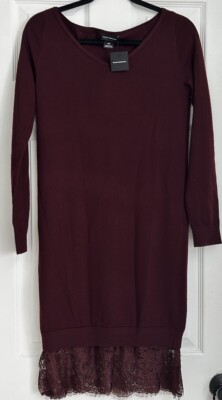 NWT Club Monaco Tamila Sweater Dress Size S Red Color With Lace | eBay