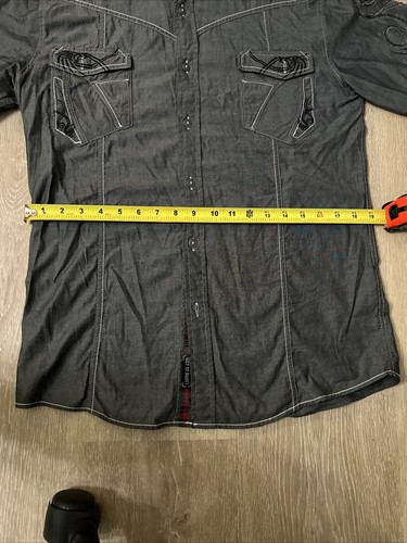 Roar Enough Excuses Signature Gray Colors Embroidered Long Sleeve Shirt.S - Picture 3 of 14