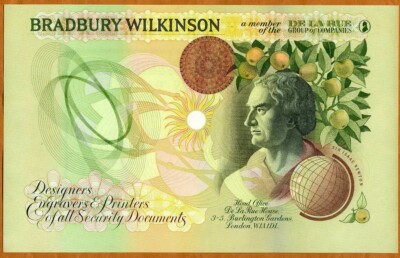 Bradbury Wilkinson test, promotional note, 1992 IBNS